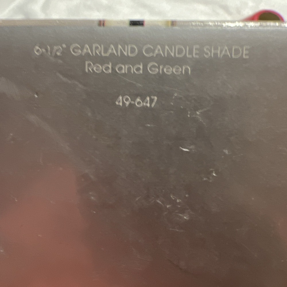 Candle Shade Silvestri 6 1/2 Inch Garland  Red And Green Christmas - Picture 5 of 6